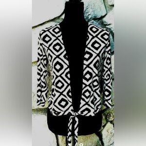 Chico’s Travelers‎ Top Cardigan 0 Small Brown Beige Semi Sheer Tie Front NWOT